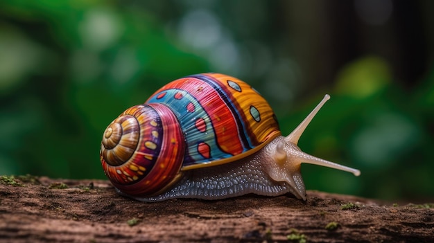 Photo colorful snail