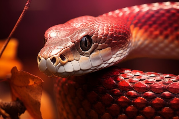 Colorful snake python cobra viper forest hiding waiting for prey rainforest jungle untouched nature