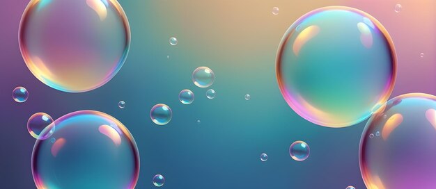 Colorful soap bubbles digital background design graphic banner website flyer ads gift card template artwork for website decorations or your print on demand business generated by ai