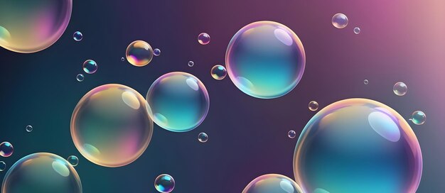 Colorful Soap Bubbles Digital Background Design Graphic Banner Website Flyer Ads Gift Card Template Artwork for Website Decorations or your Print on Demand Business generated by AI