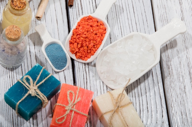 Colorful soap in different colors