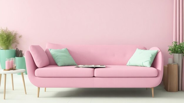 Photo a colorful sofa and living room