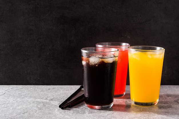 Colorful soft drinks for summer