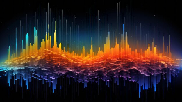 Colorful sound wave on black