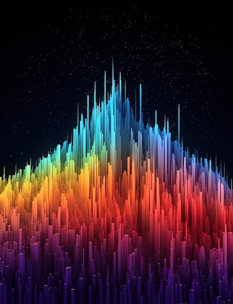 Photo a colorful sound wave with the words music on it