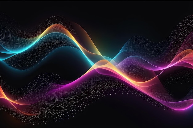 Colorful sound waves abstract background horizontal composition