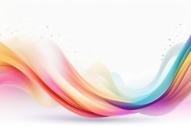 Colorful sound waves abstract white background horizontal composition