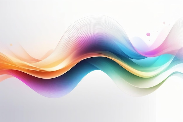 Colorful sound waves abstract white background horizontal composition