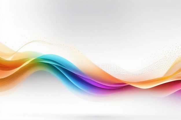 Colorful sound waves abstract white background horizontal composition