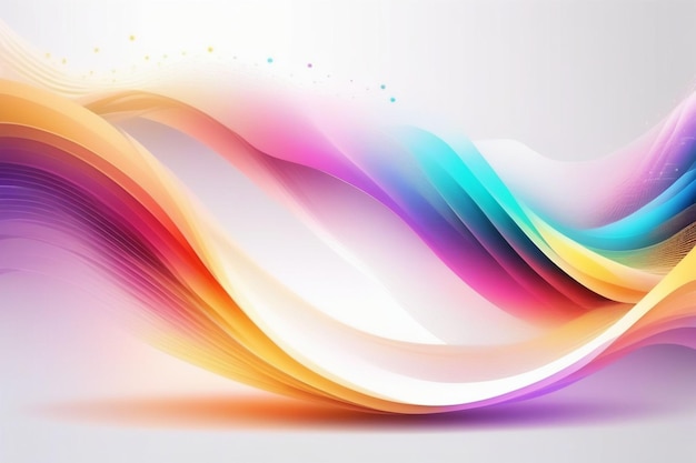 Colorful sound waves abstract white background horizontal composition