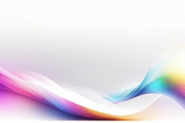 Colorful sound waves abstract white background horizontal composition