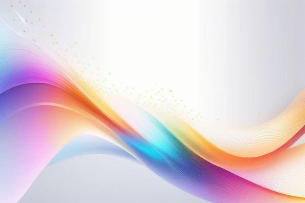 Colorful sound waves abstract white background horizontal composition