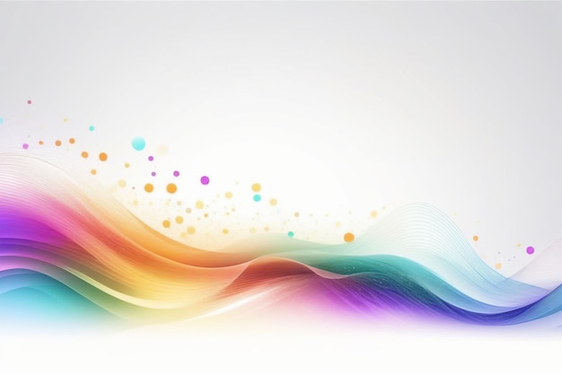 Colorful sound waves abstract white background horizontal composition