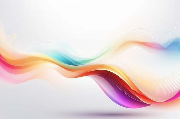 Colorful sound waves abstract white background horizontal composition