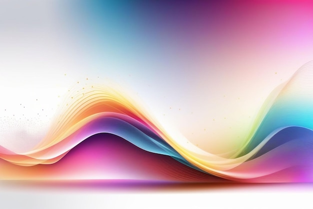 Colorful sound waves abstract white background horizontal composition