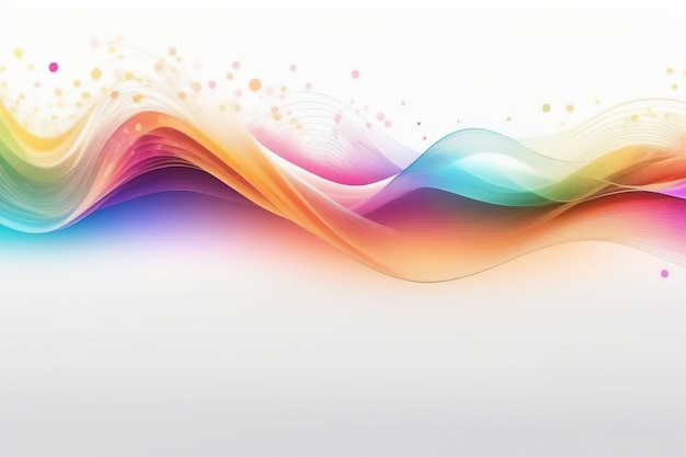 Colorful sound waves abstract white background horizontal composition