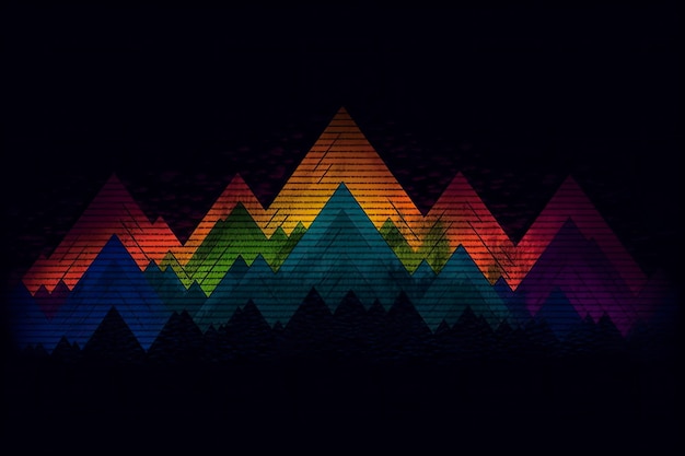 Colorful Soundwave Neon Background and Wallpaper That Can Double As A Mountain Range