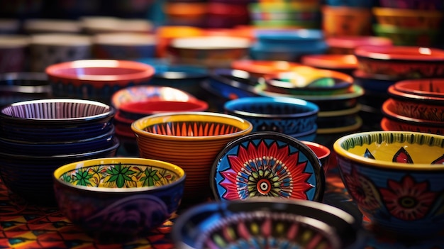 Colorful souvenirs from tableware