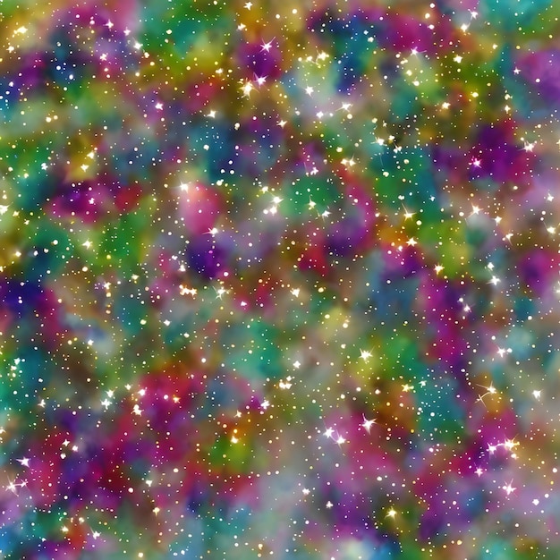 Colorful space background with stars and the word stars.