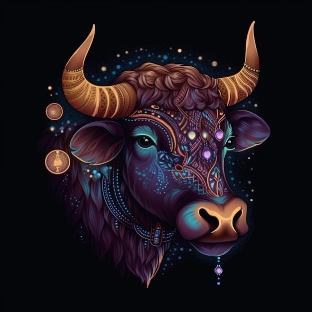 colorful space bull