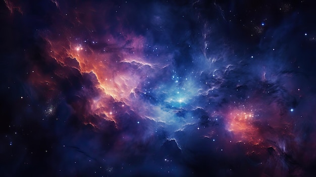 Photo colorful space filled with stars and clouds universe galaxy and nebula in outer space