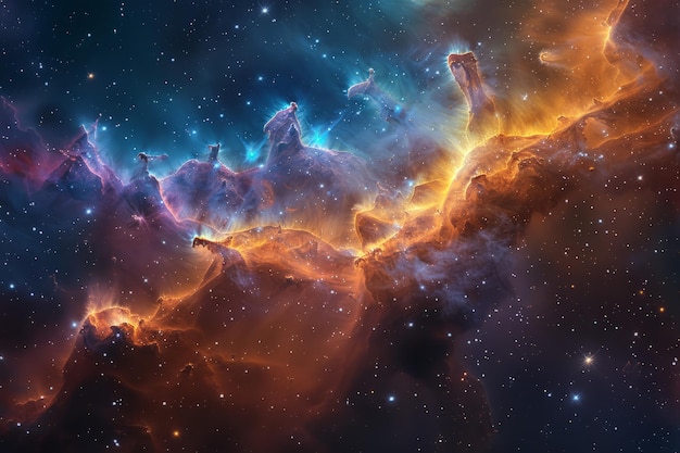 Colorful Space Filled With Stars and Dust