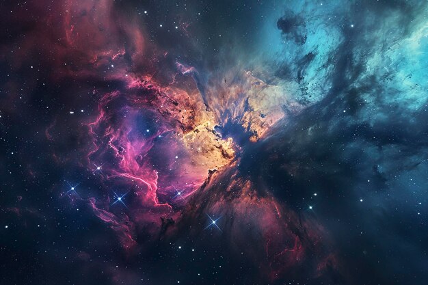 Colorful space galaxy background