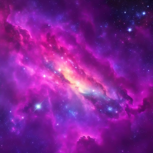 Colorful space galaxy cloud nebula Stary night cosmos background Generative AI