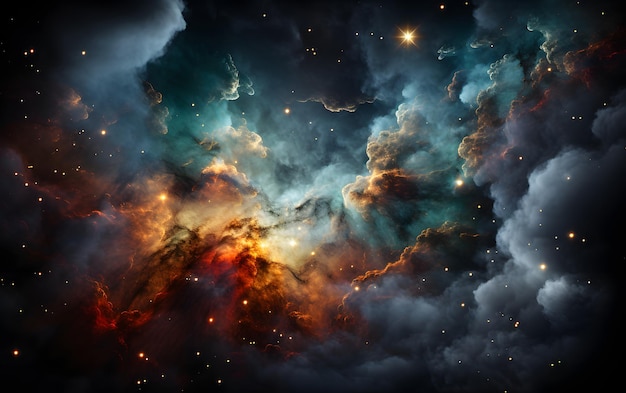 Красочная космическая галактика облачная туманность
