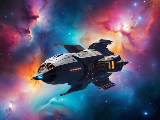 colorful spaceship background