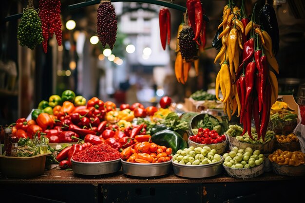 Colorful Spanish Food Market