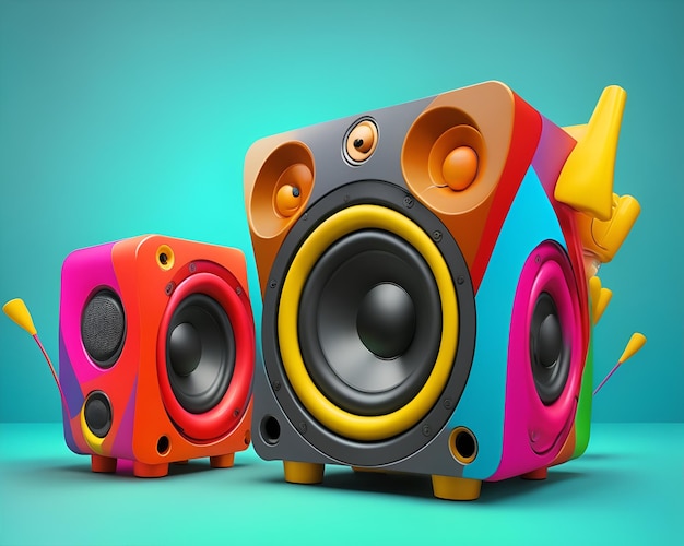 Photo colorful speaker