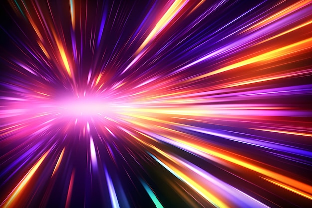 Colorful speed motion light lines
