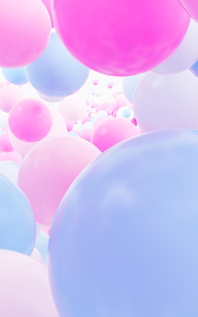 Colorful spheres background 3d rendering