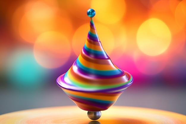 Photo a colorful spinning top