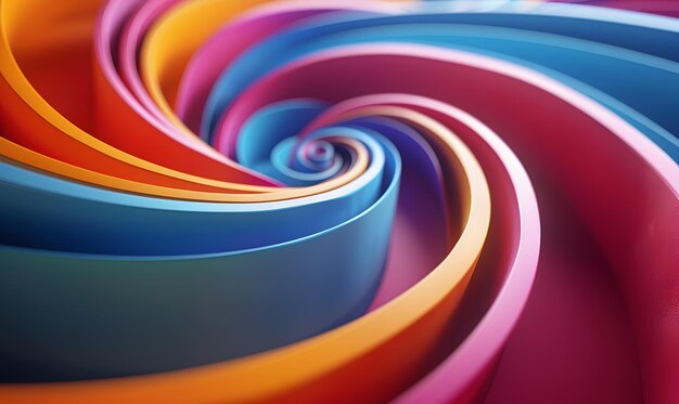 Photo colorful spiral background 3d design generated by ai