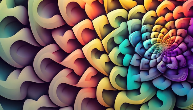 A colorful spiral of colors is displayed on a colorful background.