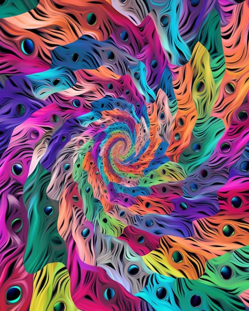 A colorful spiral of colors.