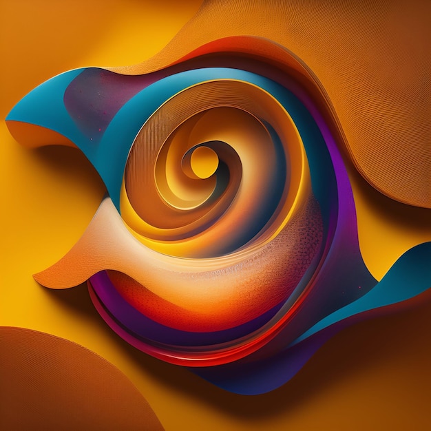 A colorful spiral design with a spiral design on it