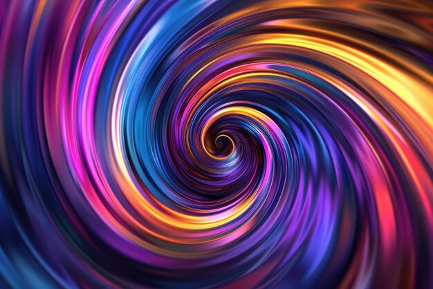 a colorful spiral is shown with a blur of purple and yellow colors