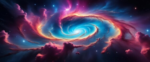 Colorful Spiral in Night Sky