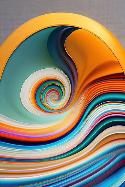 A colorful spiral of paper with the word paper on it