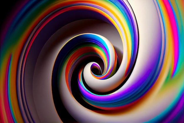 A colorful spiral with the colors of the rainbow.