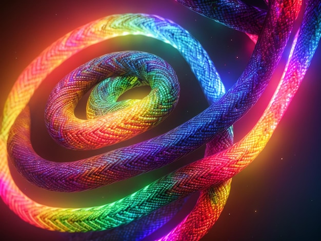 A colorful spiral with a rainbow colored spiral.