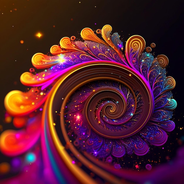 A colorful spiral with a spiral design on it.