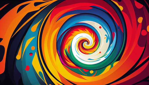 A colorful spiral with a swirl in the center.