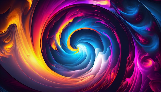 A colorful spiral with a swirl in the middle.