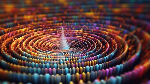 A colorful spiraling pattern Generative AI Art