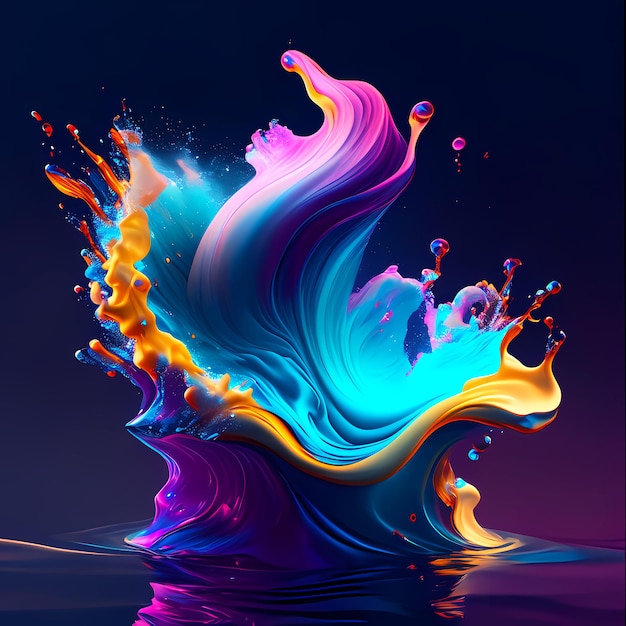 Colorful splash background with curvy waves