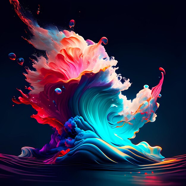 Colorful splash background with curvy waves